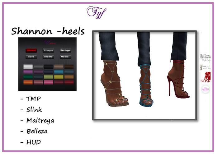 [TYF] Shannon - Heels - Slink/TMP/Maitreya/Belleza -HUD