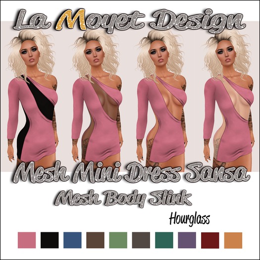 ~LM~Mesh Mini Dress Sansa Slink Hourglass  Complete