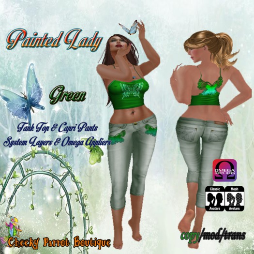 Painted Lady Capri Set Green