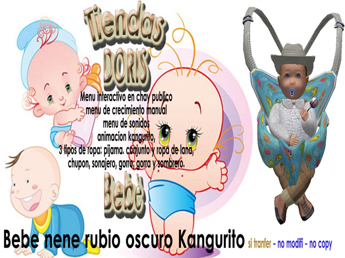 Bebe nene rubio oscuro kangurito