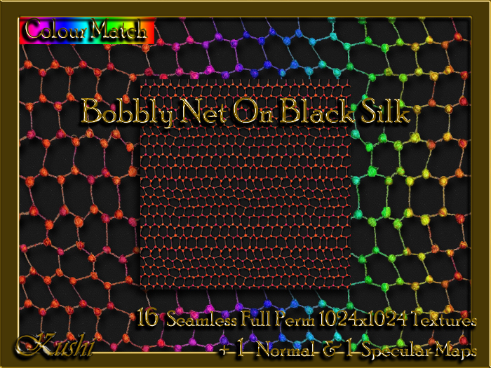 Bobbly Net On Black Textures