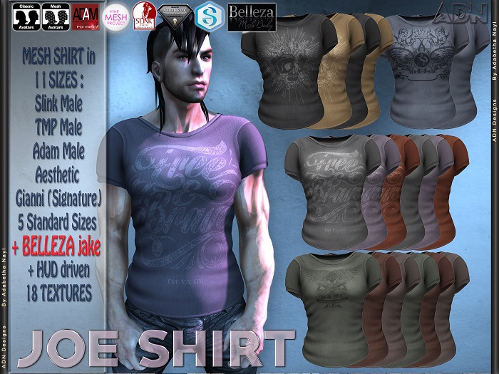 [AdN] demo JOE SHIRT SLINK male TMP ADAM body AESTHETIC Signature GIANNI Belleza JAKE + CLASSIC avatar 