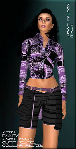 SIMAY DESIGN-purple & black DRESS