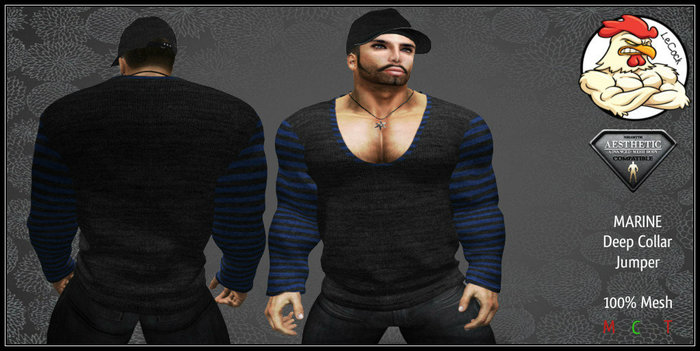 AESTHETIC Marine Deep Collar Jumper