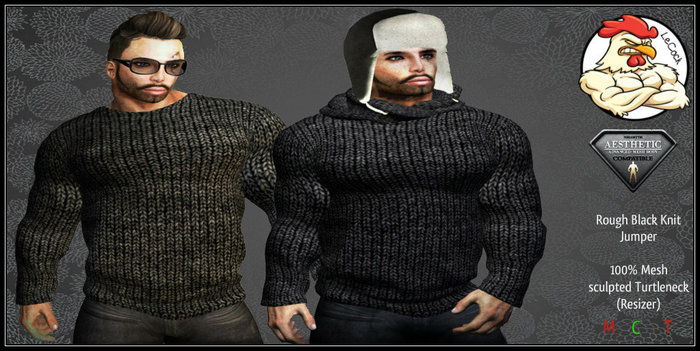 AESTHETIC Rough Black Knit Shirt