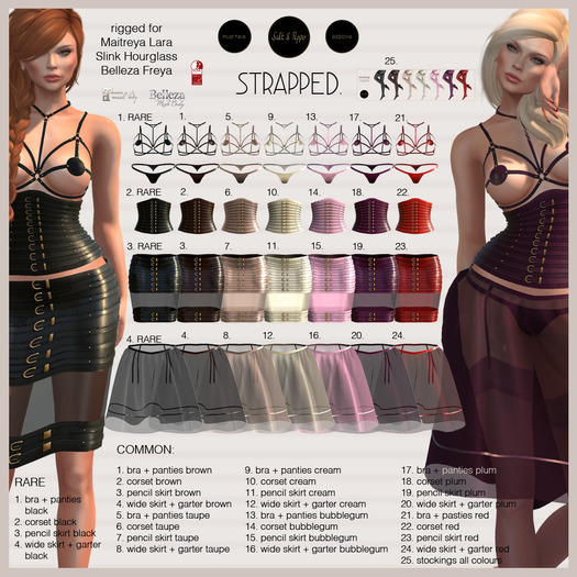 S&P strapped. skirt + garter HG black RARE (rez to unpack)