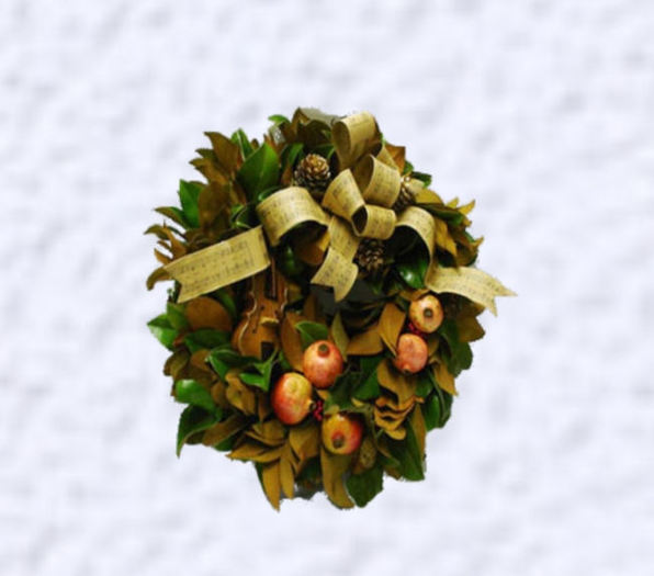 Ivory Ribbons Wreath  Trans Yes C128