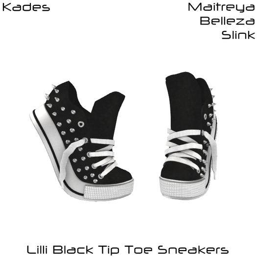 Kades -Lilli Black Tip Toe Sneakers