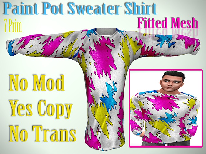 Fitted Mesh Paint Pot Male Sweat Shirt Paint pot Edition