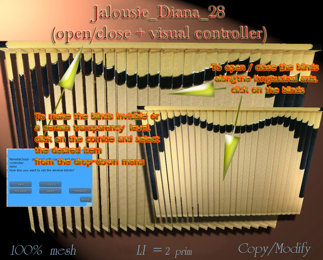 Jalousie Diana_28 (open/close + visual controller)