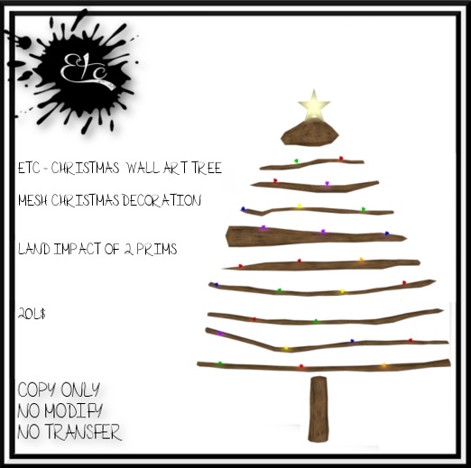 ETC. CHRISTMAS - WALL ART  XMAS TREE 1