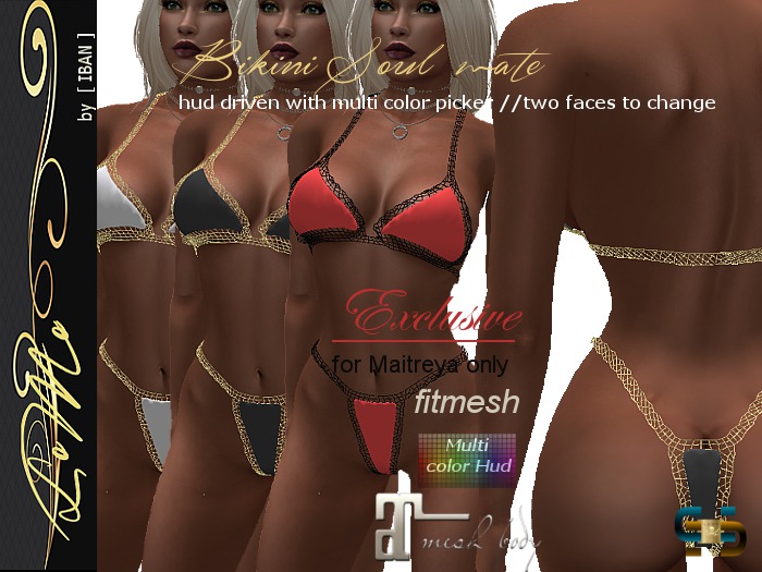 [ IBAN ] //042 MESH BIKINI SOUL MATE  w/HUD MAITREYA