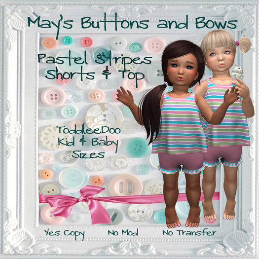 MBB * Pastel Stripes Shorts and Top (B&K)