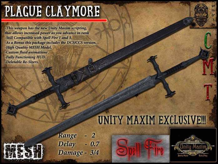 Plague Claymore (Unity Maxim/Spellfire)