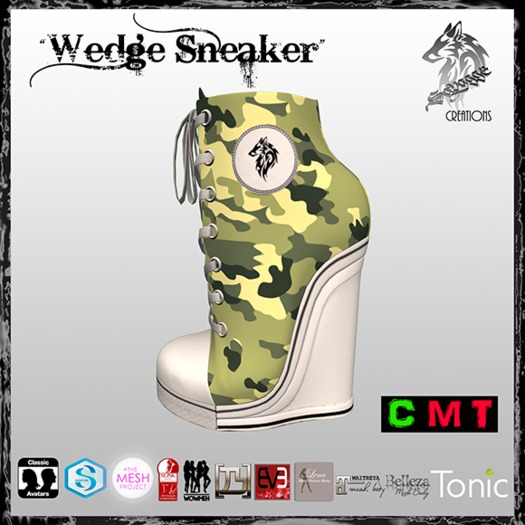 ::SC:: Wedge Sneakers Green Camo [Bag]
