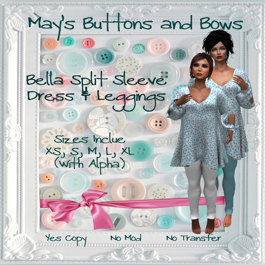MBB * Bella Split Sleeve Dress & Leggings (Ladies 5 Sizes)