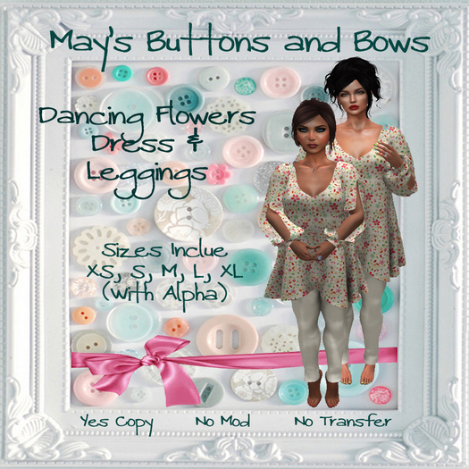 MBB * Dancing Flowers Dress & Leggings (Ladies 5 Sizes)