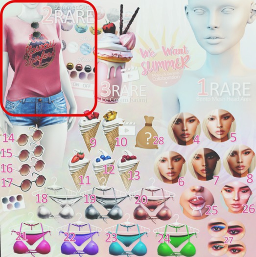 02 Mossu - "We Want Summer" Outfit.Freya RARE