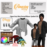AmAzINg CrEaTiOnS Open Grey Men Formal Blazer  Jacket (CH).Promo price!