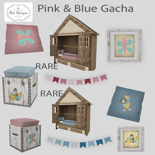 .Bee Designs:.P&B Gacha- Blue Rug