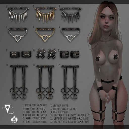 Contrax. - Leather Leg Harness Gold [Boxed] RARE