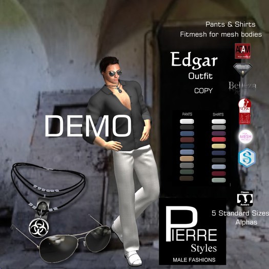 PierreStyles EDGAR mesh pants & Shirts  DEMO