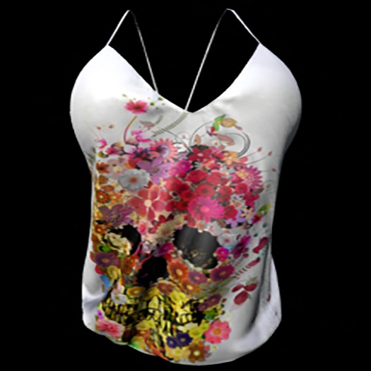 floral skull spaghetti strap tank