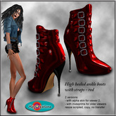 MayCreations shiny ankle boots red 