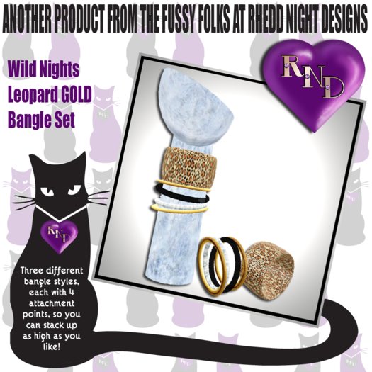 RND Wild Nights Bangles Set Leopard GOLD
