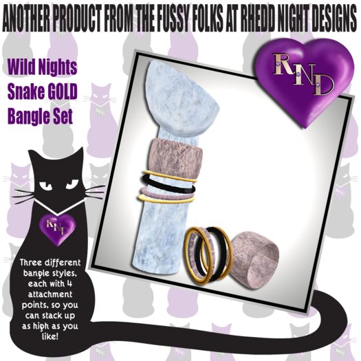 RND Wild Nights Bangles Set Snake GOLD