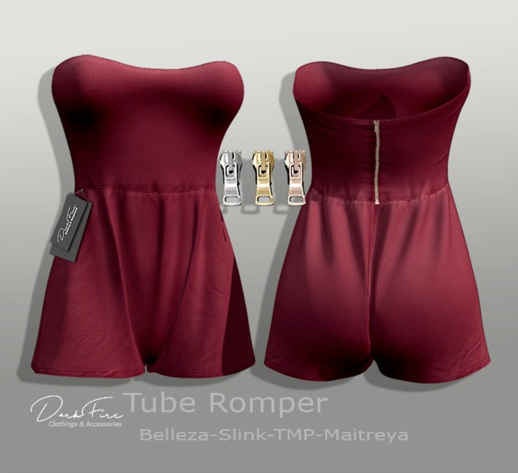 .:DarkFire-Tube Romper-Grape