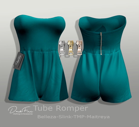 .:DarkFire-Tube Romper-Ocean
