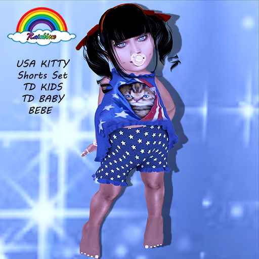 USA KITTY Shorts Set  