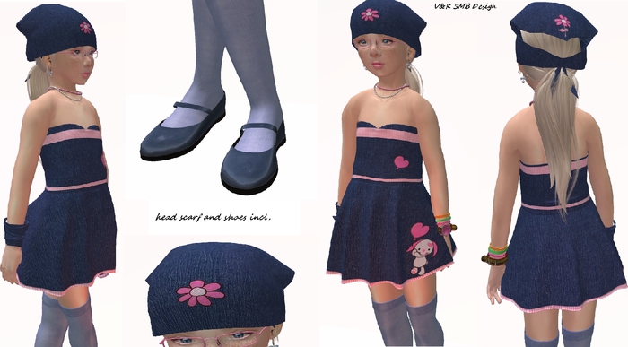 V&K Design SMB/Avi(L) Jeans Dress Marie (complete outfit)