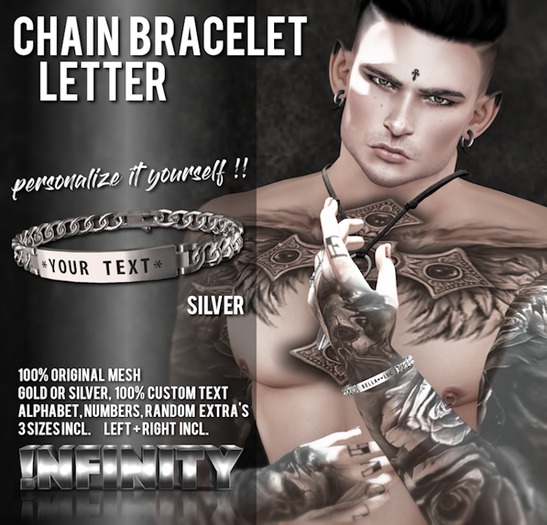 !NFINITY Letter Chain Bracelet - Silver (wear/add)