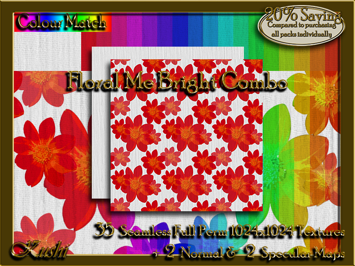 !Kushi! FloralMeBrightCOMBO Textures -WEAR TO UNPACK