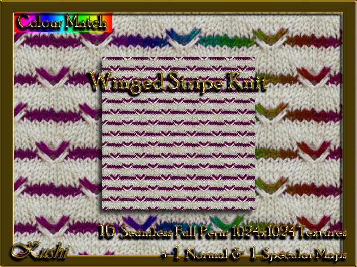 Winged Stripe Knit Seamless Textures