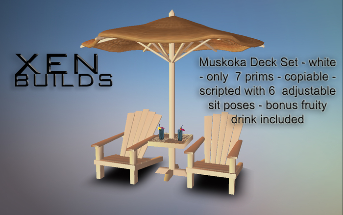 Muskoka Deck Set - White - (multi sit menu)