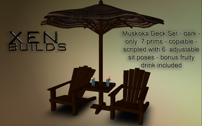 Muskoka Deck Set - dark -  (multi sit menu)