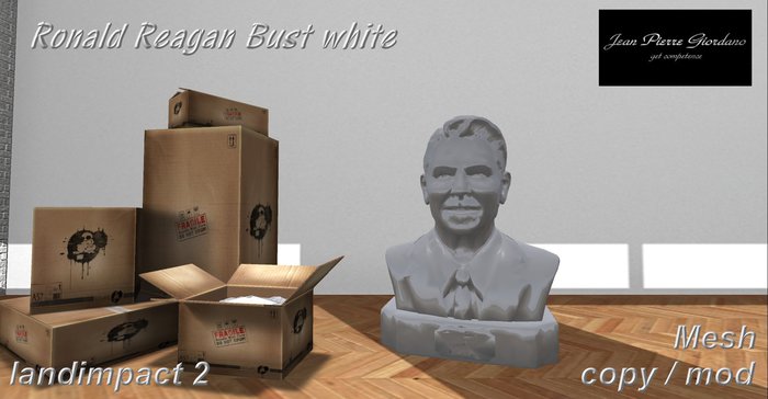 Ronald Reagan Bust white mesh BOX