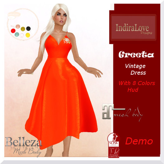 IL~Greeta~Dress with Hud 8 Colors Demo