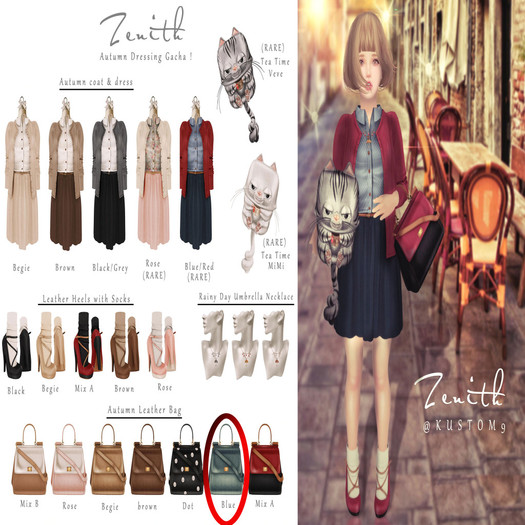 =Zenith=Autumn Leather Bag (Blue)