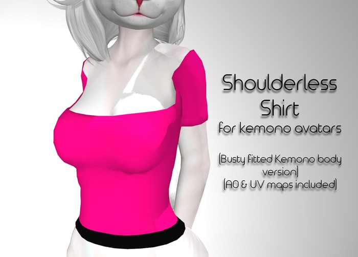 Fitted Kemono Torso Shoulderless Shirt (Busty)