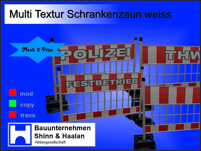 BSH - Multi Textur Schrankenzaun weiss