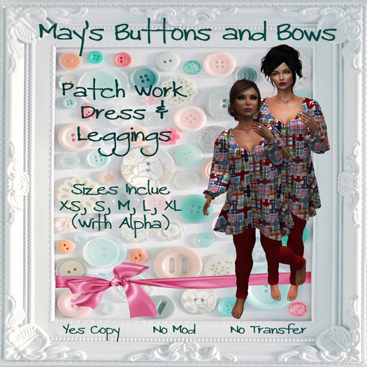 MBB * Patch Work Dress & Leggings (Ladies 5 Sizes)