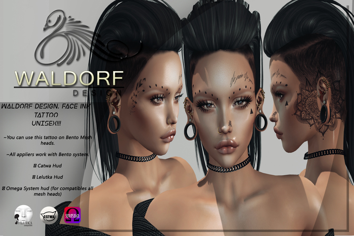 Waldorf Design. Face Ink Tattoo