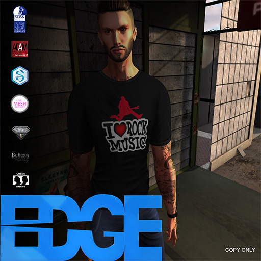 [ECC]  I LOVE ROCK&ROLL BLACK TEES