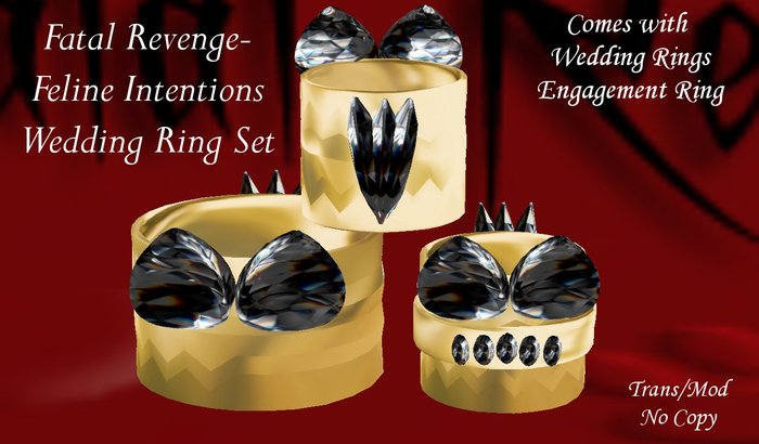 Fatal Revenge- Feline Intentions Wedding Ring Set