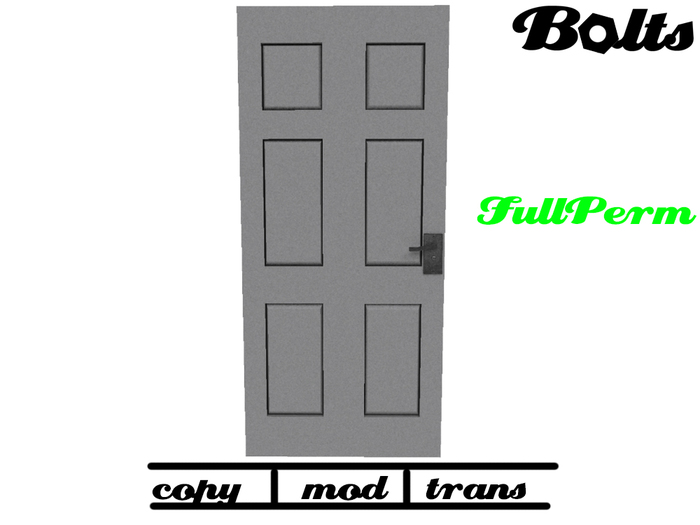Bolts - FULL PERM 6 Panel Door