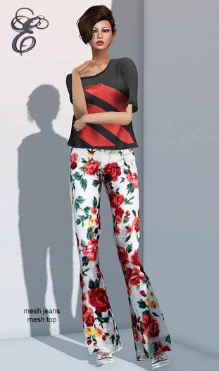 Entice - Style Top & Jeans - Black/Red